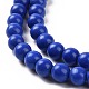 Synthetic Lapis Lazuli Dyed Round Bead Strands G-P070-41-4mm-1-4