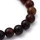 Bracelets extensibles unisexes en bois naturel avec perles BJEW-JB05463-04-2