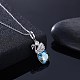 925 Sterling Silver Pendant Necklaces NJEW-BB30744-K-4