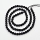 Facettes rondes en pierre noire naturelle perles brins G-E302-066-4mm-2