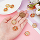 GORGECRAFT 2 Colors 8PCS Rhinestone Shank Buttons Crystal Flower Shape Rhinestone Button Clothes DIY Jewelry Decoration for Crafts Wedding Party Bouquet Sew on Clothing(Golden) RB-GF0001-03-3