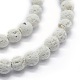 Fili di perle rotonde di roccia lavica naturale G-E508-04-6mm-3