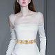 Brass Flower Bridal Belt with Glass Rhinestones for Wedding Dress AJEW-WH0455-005A-5