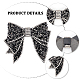 CHGCRAFT 2Pcs Resin Rhinestone Bowknot Shoes Decoration Charms No Clip No Strap Black Rhinestone Bow Shoes Decoration for Wedding Bridesmaid Shoe High Heels Leather Shoe Casual Shoe FIND-CA0004-74-5