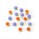 50pcs perles de résine à rayures transparentes RESI-YW0001-02C-3