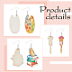 ANATTASOUL 2 Pair 2 Style Book & Brush & Palette Single Face Printed Wood Dangle Earrings EJEW-AN0002-74-3