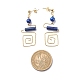 5 paires de boucles d'oreilles pendantes avec colonne de pierres précieuses mélangées naturelles de style 5 paires EJEW-JE05075-5