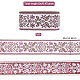 エスニック風刺繍ポリエステルリボン  ジャカードリボン  服飾材料  片面花柄  蘭  2-3/8インチ（60mm）  約5.47ヤード（5m）/バンドル OCOR-WH0079-25D-2