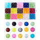 1box 15 couleurs des perles de verre transparent GLAA-X0011-02-2