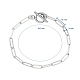 304 Stainless Steel Textured Paperclip Chain Bracelets BJEW-JB05112-5