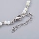 Glass Beads Charm Anklets AJEW-AN00235-02-3