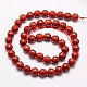 Chapelets de perles en jaspe rouge naturel X-G-G542-12mm-15-2