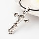 Crucifix croix de style tibétain pendentifs en alliage NJEW-F197-23-3