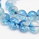Chapelets de perles de quartz craquelées naturelles rondes et teintées G-K084-6mm-03A-2