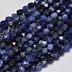 Faceted Natural Sodalite Beads Strands G-K066-02-6mm-1