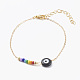 Bracelets de perles au chalumeau mauvais œil BJEW-JB06159-02-1