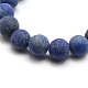 Natural Frosted Lapis Lazuli Round Bead Strands G-M064-4mm-08-2