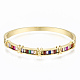 Brass Micro Pave Cubic Zirconia Bangles BJEW-T018-03G-NF-1