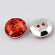2-Hole Taiwan Acrylic Rhinestone Flat Round Buttons BUTT-F015-21mm-03-2