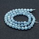 Natural Aquamarine Beads Strands G-P342-10A-6mm-AB+-2