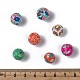 Perles en pâte polymère avec motif de fleurs manuelles CLAY-Q175-M-3