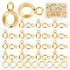 CREATCABIN 100Pcs 18K Gold Plated Column Bail Beads Stainless Steel Hanger Links Tube Hanger Connector Links with Brass Jump Ring for DIY Bracelet Pendant Dangle Necklace Jewelry Making Craft Supplies STAS-CN0001-13-1