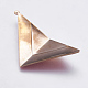 鉄のエナメルの三角形の大きなペンダント  ゴールデンの金属色  レッド  51x27x1mm  穴：1mm IFIN-AB173-21-3