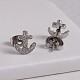 Anchor 304 Stainless Steel Textured Stud Earrings EJEW-F0072-08-2