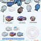 Sunnyclue 1 scatola di perle di vetro di pesce vetro elettrolitico perline di pesce per la creazione di gioielli kit braccialetto di perline estate oceano sirena tallone elastico filo di cristallo collana forniture lavorazione colore misto DIY-SC0020-12B-2