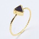 天然石ドゥルージー瑪瑙指輪  真鍮パーツ  三角形  ゴールドカラー  虹メッキ  usサイズ4 1/4(15mm) RJEW-E147-D-02G-3
