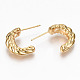 Brass Half Hoop Earrings KK-R117-027-NF-2