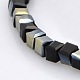 Half Plated Black Glass Faceted Cube Beads Strands GLAA-A031-2mm-HP05-1