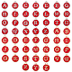 ゴールデン＆プラチナメッキアロイエナメルチャーム  エポチャーム  文字a~z付きのフラットラウンド  暗赤色  プラチナ·ゴールデン  14x12x2mm  穴：1.5mm  26個/セット  4セット /箱  104個/箱 ENAM-NB0001-31-RS-1