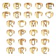 26 pièces 26 anneaux de manchette ouverts alphabet en alliage de style JR851A-1