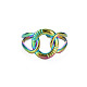 Colore arcobaleno 304 anello per polsino ad incastro in acciaio inossidabile RJEW-N038-042M-1