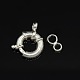 Cierres de anillo de resorte de plata de ley X-STER-L014A-08-2