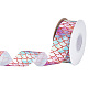 MAYJOYDIY Mermaid Scales Ribbon Fish Scale Grosgrain Ribbon 1.5inch×20 Yards Colorful Fabric Ribbons Polyester Ribbon Clothes Bags Hats Party Decor Gift Wrapping Invitation Cards Bows Making OCOR-WH0067-90B-1