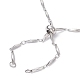 304 Stainless Steel Faceted Bar Link Chain Necklace Makings AJEW-JB01185-02-2