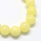 Chapelets de perles de pierres en jade jaune teinte X-G-R271-8mm-Y06-2