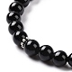 Halskette mit Kugel- und Quastenanhänger aus natürlichem Obsidian und Perlenketten aus gemischten Edelsteinen NJEW-E585-02A-5