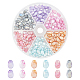 CHGCRAFT 180Pcs 6 Color Faceted Oval Glass Beads Baking Painted Glass Oval Rice Beads AB Color for Jewelry Craft Making EGLA-CA0001-08-1