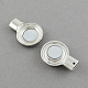 Platin flache runde Messingschnapp Spange Herstellung für Armband Design X-KK-S088-2