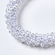 Bracelets extensibles en perles de verre transparentes à facettes BJEW-S144-002C-06-3