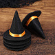 ハロウィーンのテーマの布の魔女の帽子  ドールパーティーの飾り付けに  ブラック  80x70mm DOLL-PW0001-193-3