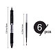 GORGECRAFT 6PCS Retractable Gel Pens Black RollerBall Pens 0.5mm Micro Point Quick Drying Bullet Tip Automatic Gel Pens with Black Soft Grip for Office School Examination Smooth Writing Journaling AJEW-WH0329-70A-2