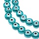 Chapelets de perles rondes de chalumeau manuelles de mauvais œil LAMP-L058-8mm-11-3