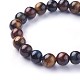 Natural Tiger Eye Beads Stretch Bracelets BJEW-F380-01-B18-2