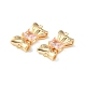 Brass Pave Cubic Zirconia Connector Charms KK-L208-01G-06-3