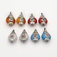 Handmade Tibetan Style Teardrop Pendants TIBEP-M033-12-1