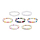 Set di braccialetti elasticizzati con perline rotonde in acrilico color caramella 7 pz BJEW-JB08928-1